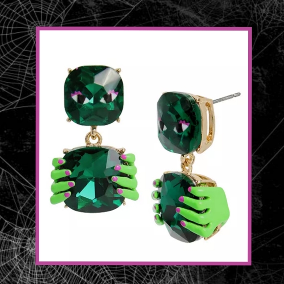 🆕 Witch Hands Stone Drop Earrings 🔮 Betsey Johnson - Picture 1 of 2
